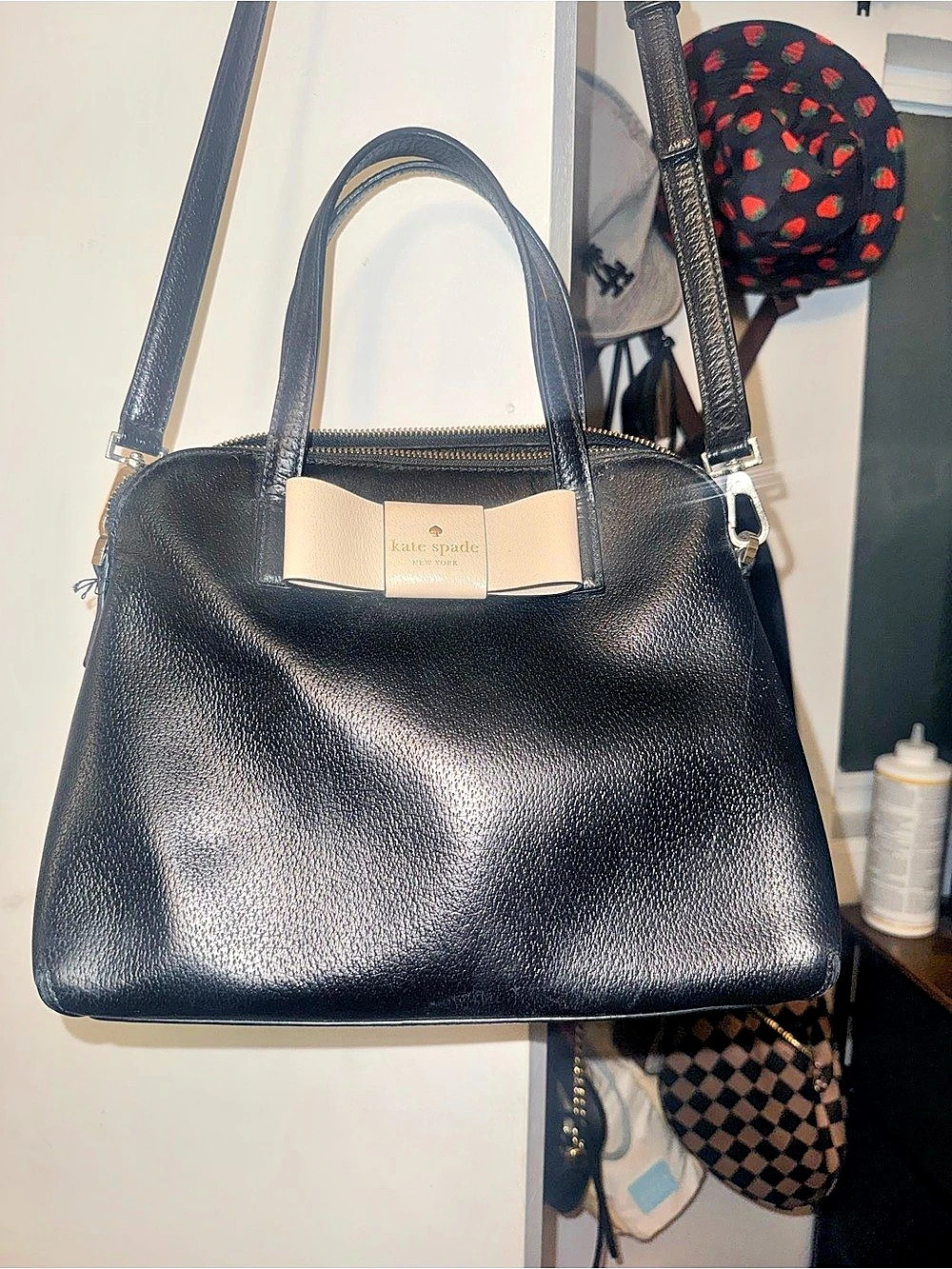 Kate Spade Robinson Street Maise Black/Cream Bow Satchel Purse Bag